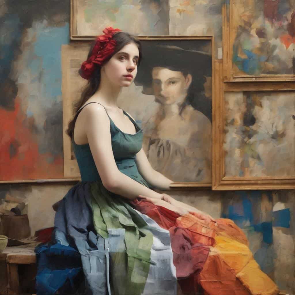 Ανθρώπινη φιγούρα σε καλλιτεχνικό εργαστήριο, δημιουργία και καλλιτεχνική πρόοδος.